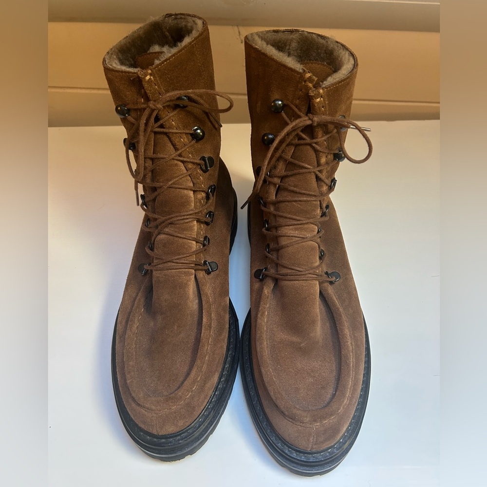 Legres College Brown Suede Lace-Up Boots, size EU40, US 9.5 - Picture 2 of 4